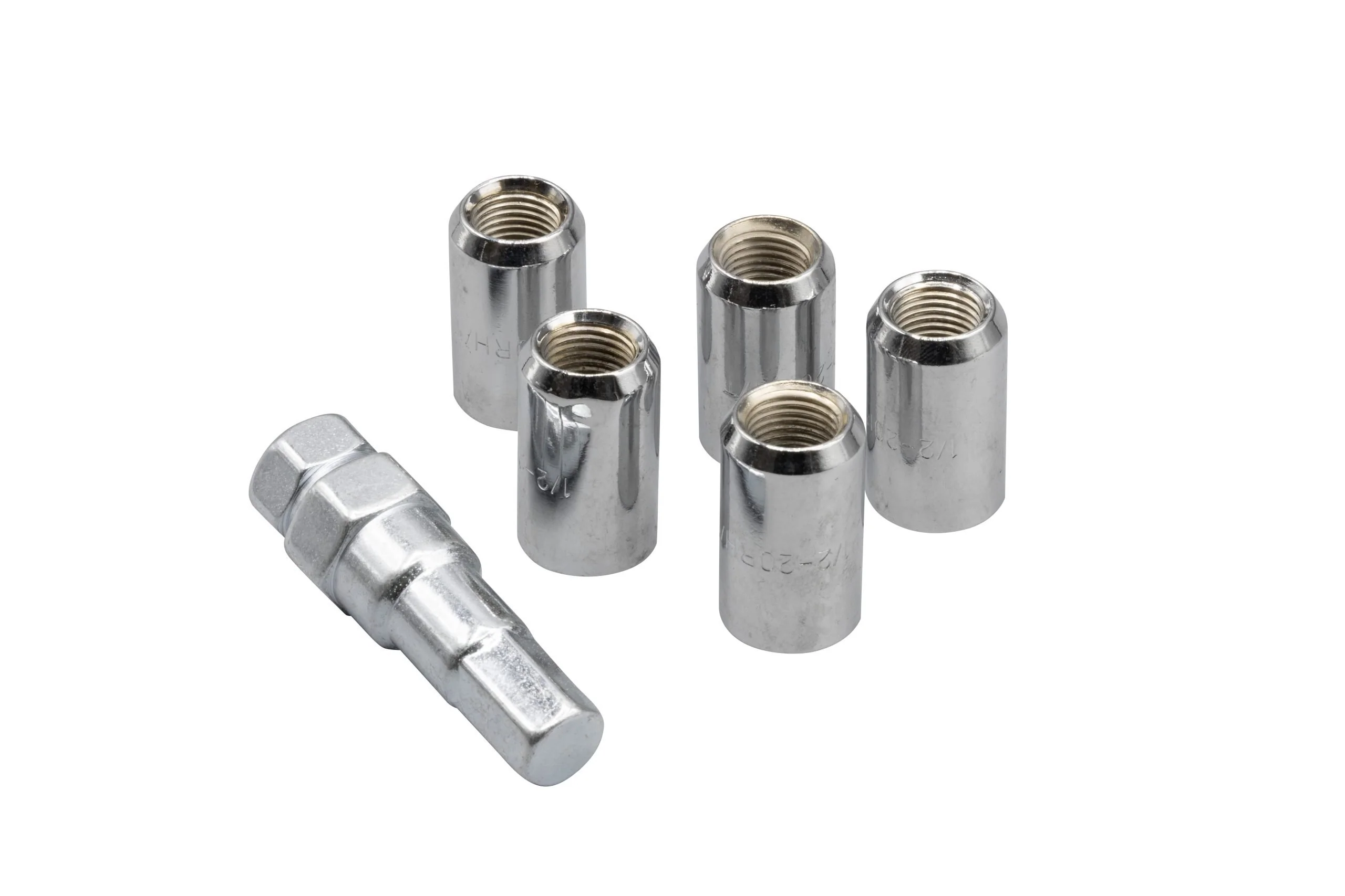 1/2" Small Dia, 60 Degree, for all 5x112 wheels Chrome with tool, Set of 5