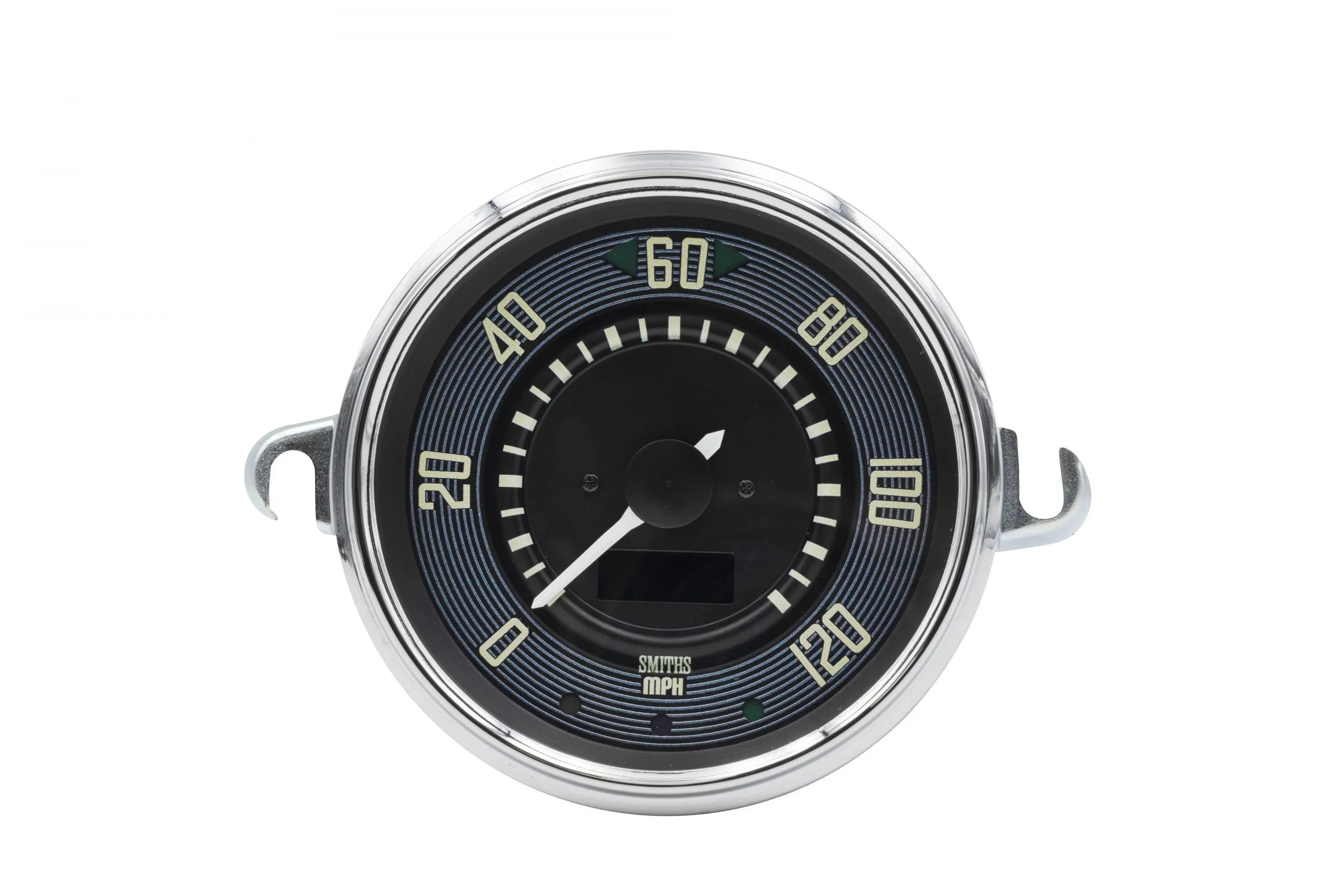 Black Dial and Chrome Bezel Speedometer for VW Type 1, 115mm 0-120 MPH