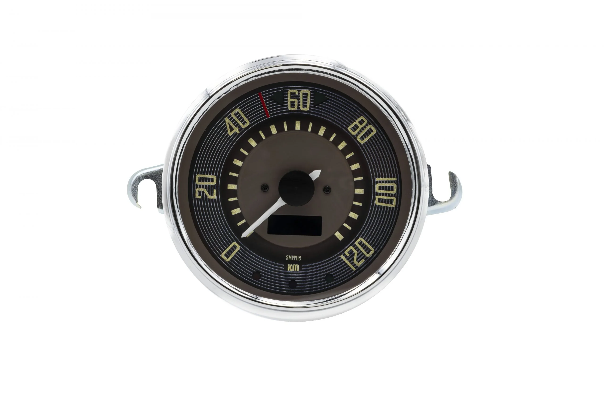Brown Dial and Chrome Bezel Speedometer for VW Type 2, 115mm 0-120KMH