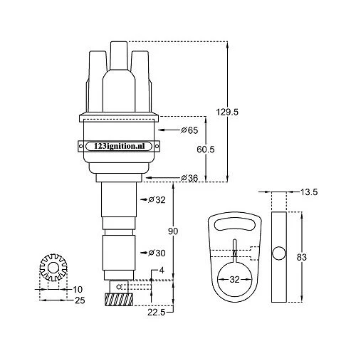 123 Switched Distributor for Porsche 911, 914-6 with 2.4, 2.7, 3.3 (1972 and up) for 3-Pin Boxes - Image 4