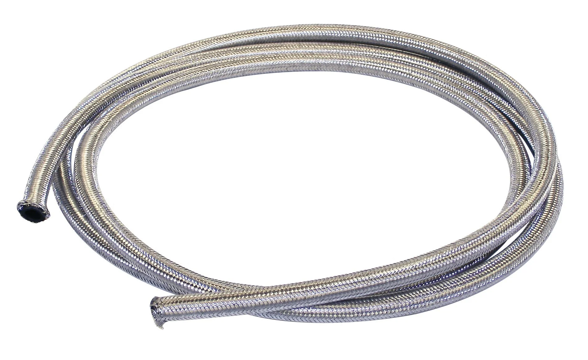 3/8" I.D. (#6) Braided Stainless Line, 10' Length - Skinpacked