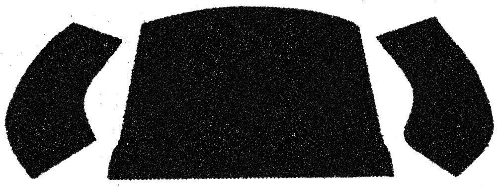 Rear Well Carpet Kit, 3-Piece, Black for VW 56-72 Type 1 & Super Beetle Conv.