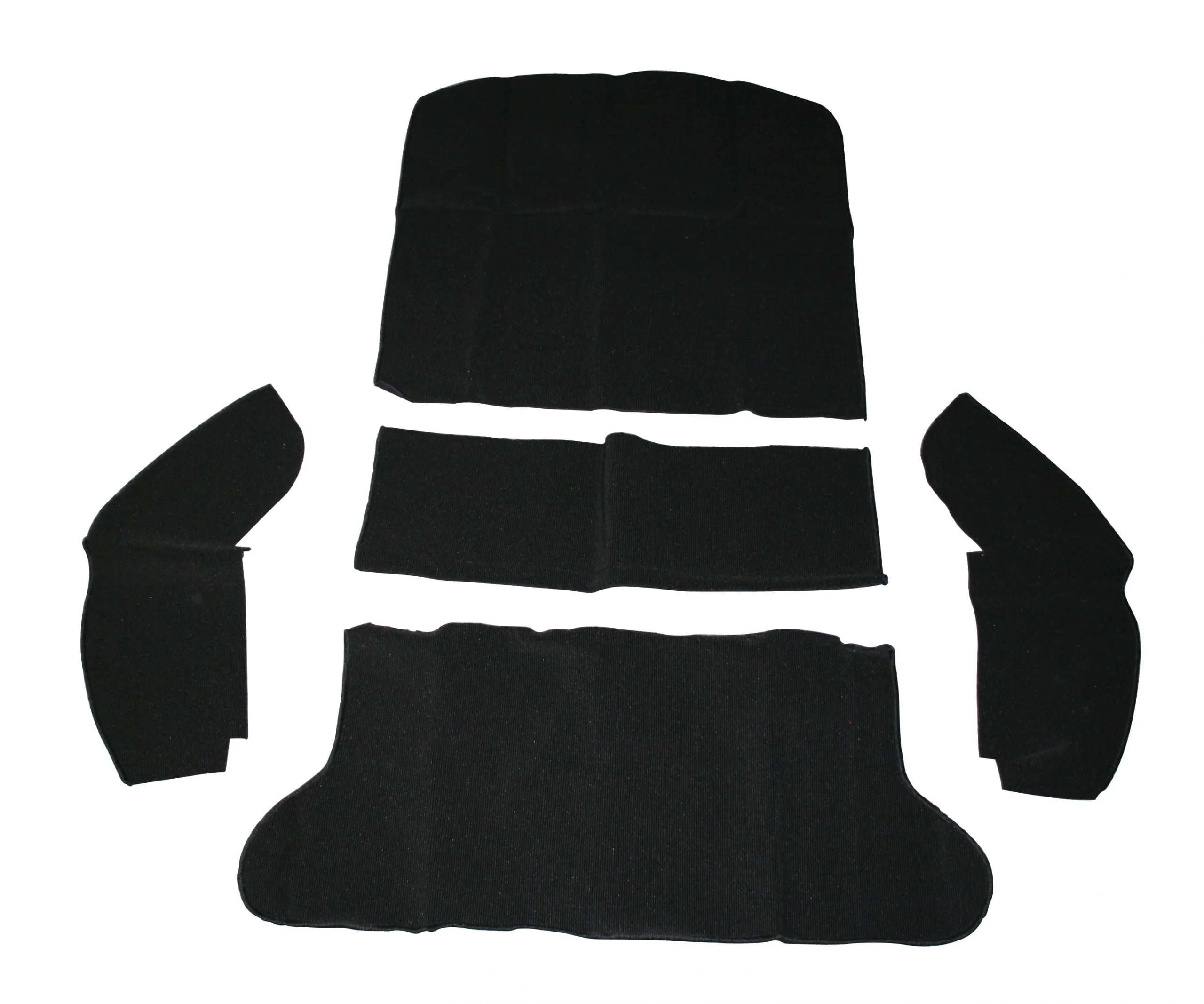 Rear Well Carpet Kit, 5-Piece, Black for VW Type 1 & Super Beetle Sedan (65-72)
