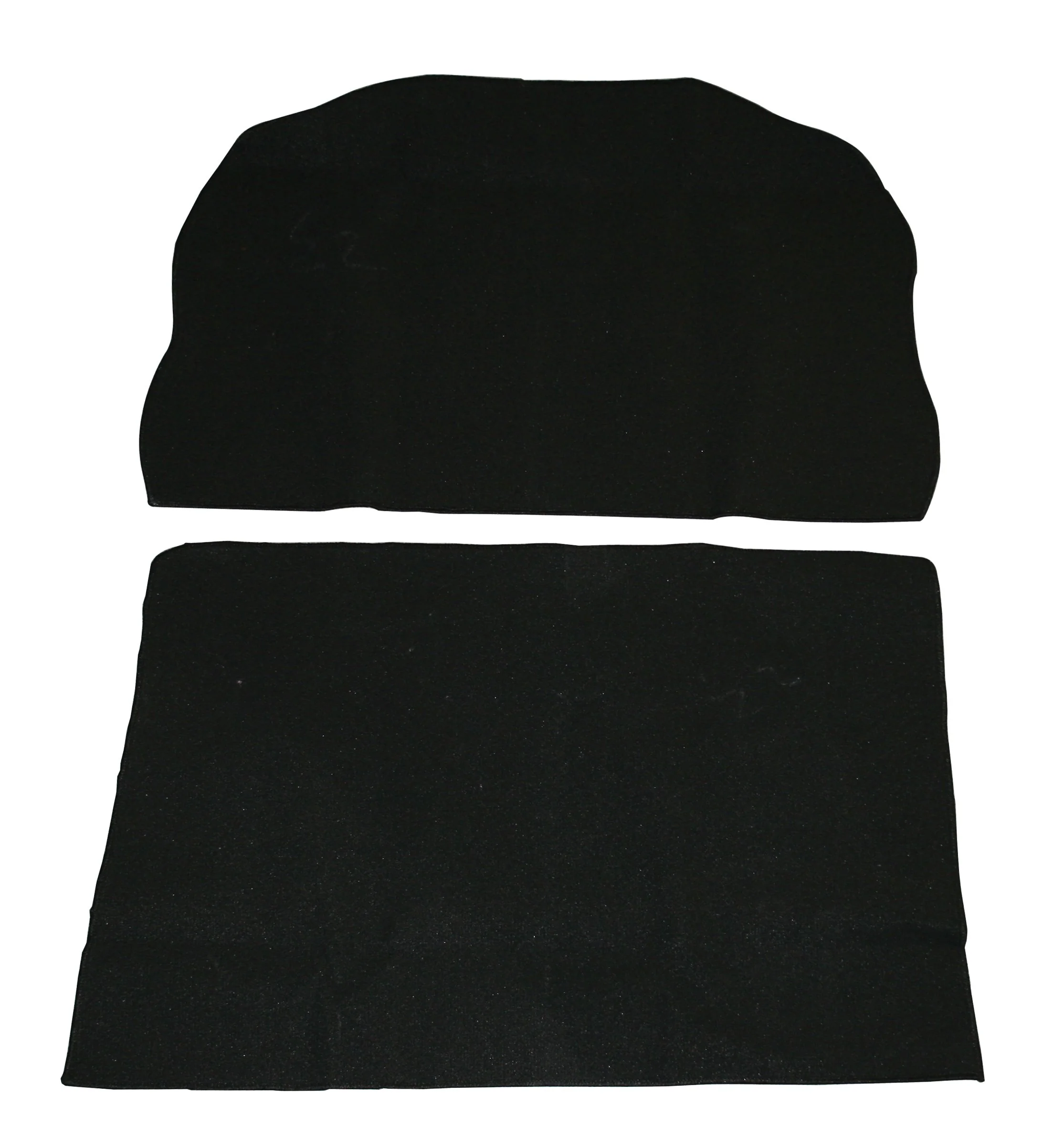Trunk Carpet, 2-Piece, Black for VW Super Beetle Sedan & Conv. (71-72)