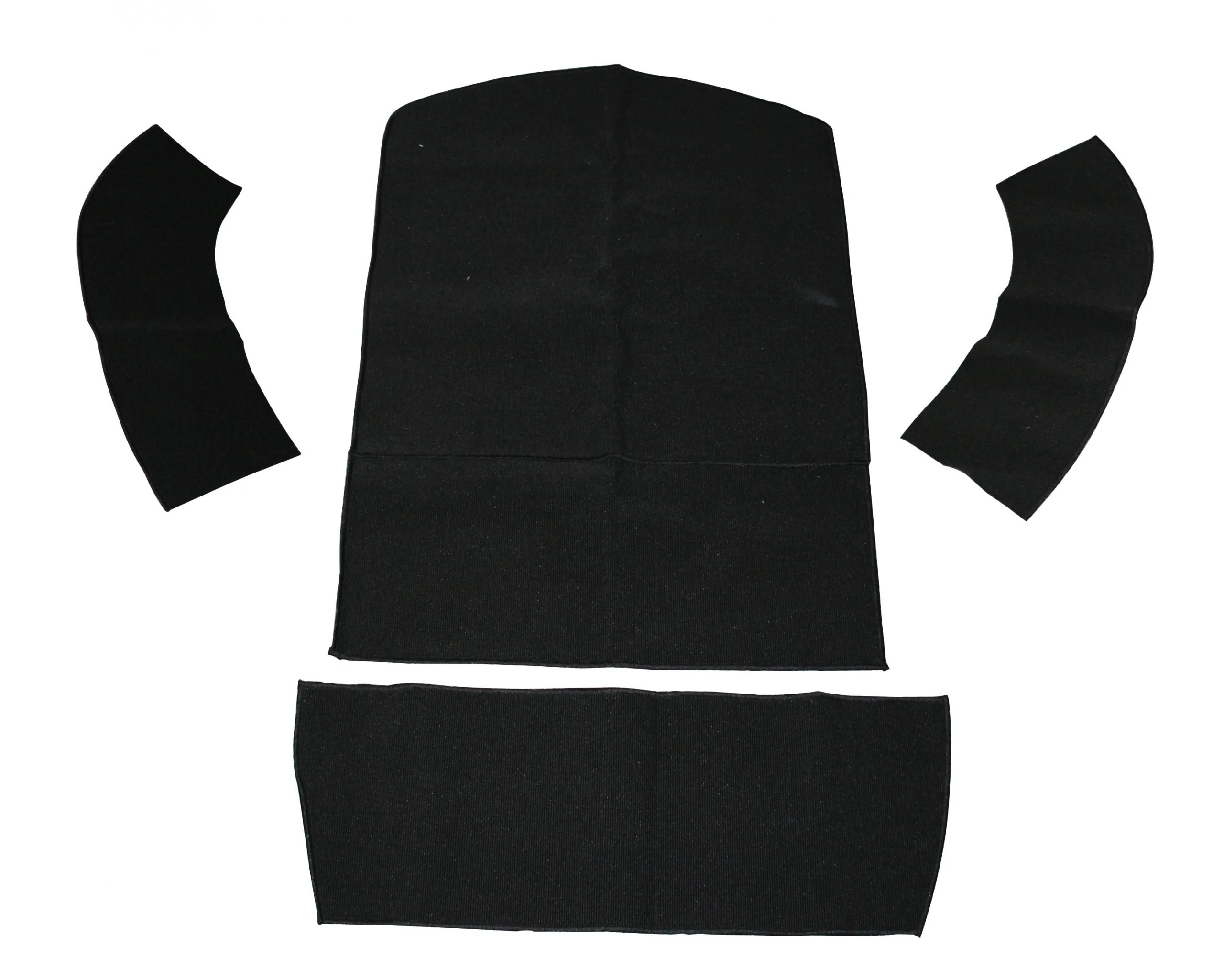 Rear Well Carpet Kit, 4-Piece, Black for VW Super Beetle Conv. (73-79)