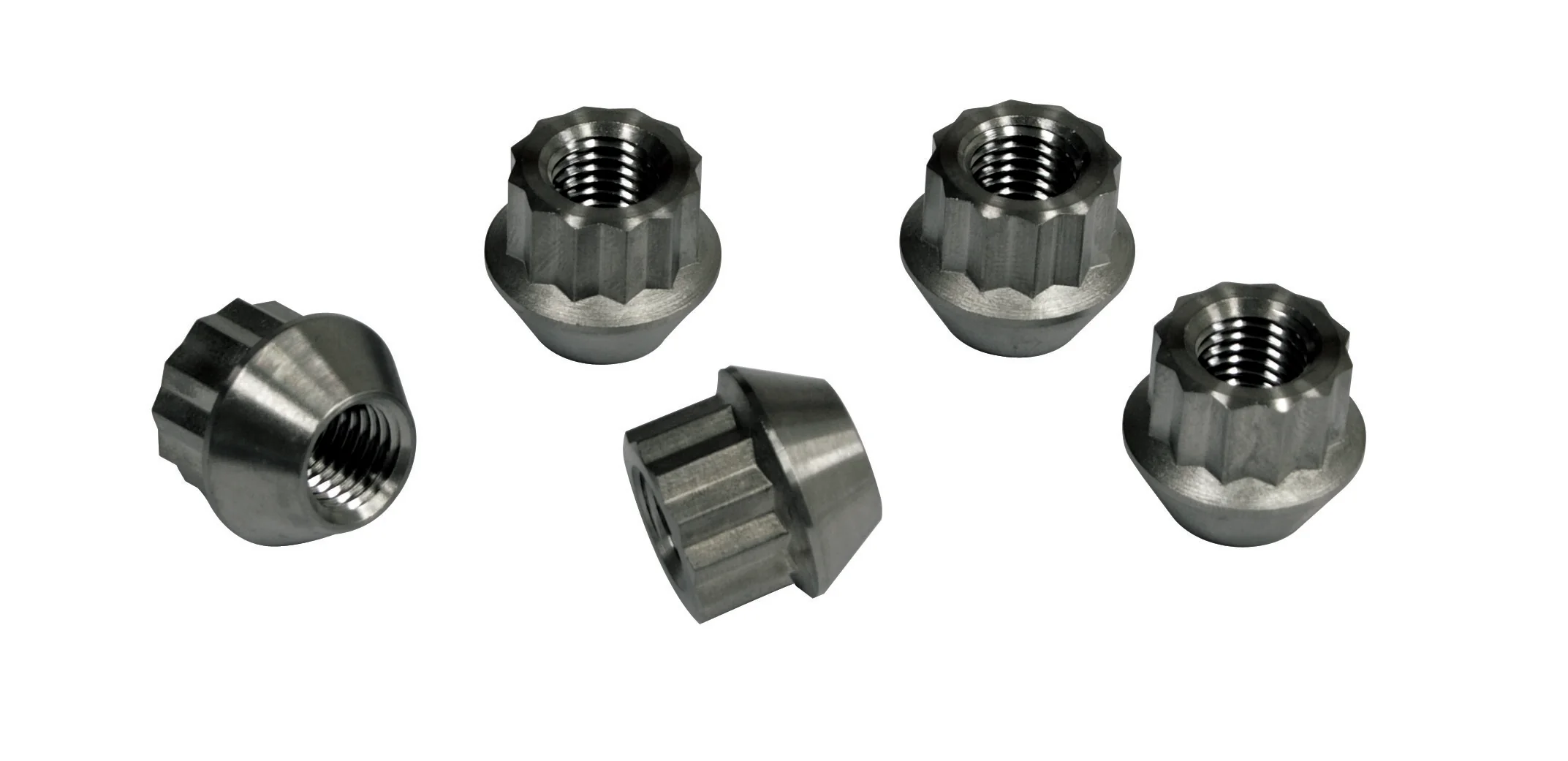 Alloy Lug Nuts, Black, M12-1.5, Set of 5