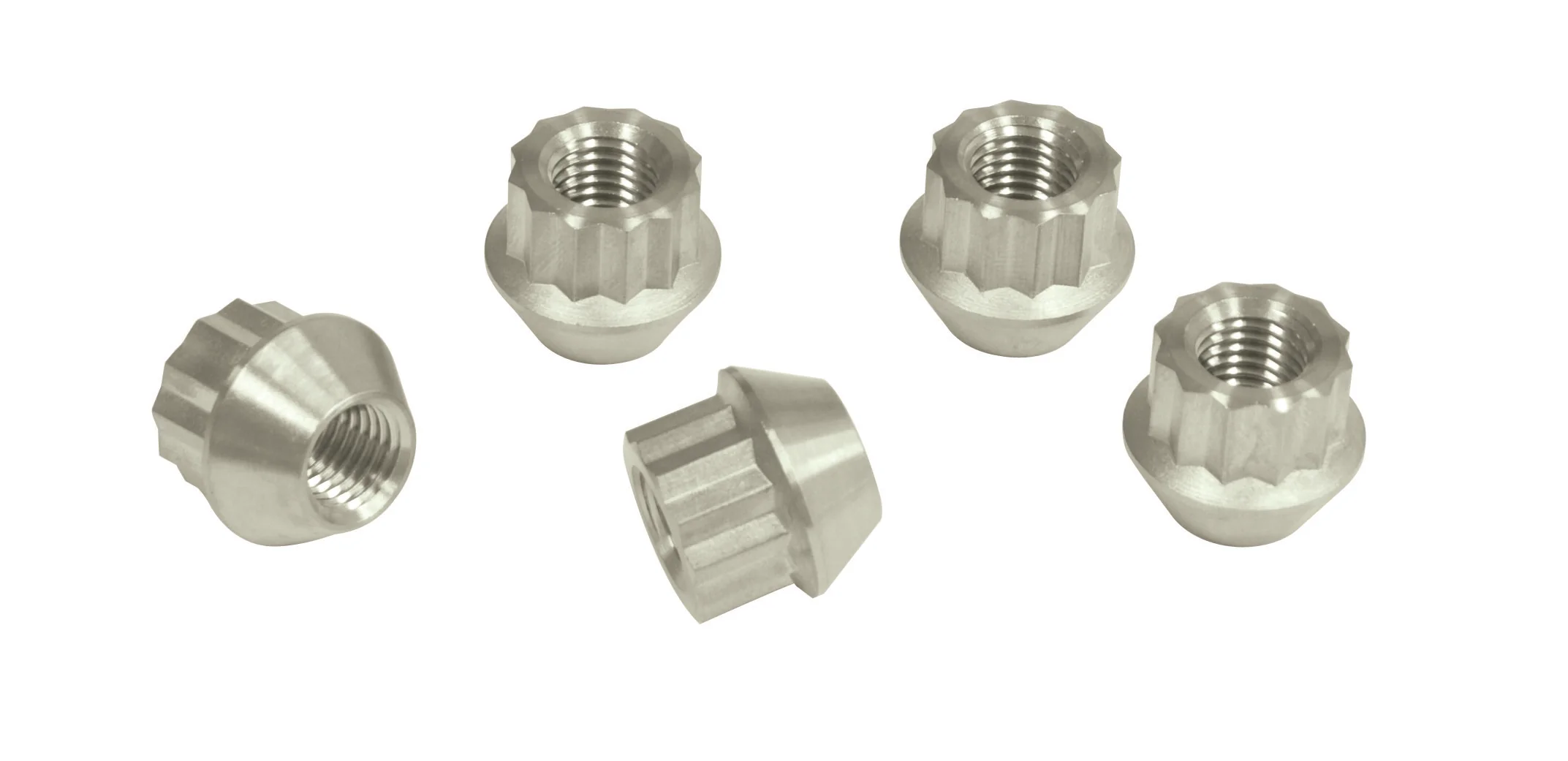 Alloy Lug Nuts, Raw, M12-1.5, Set of 5