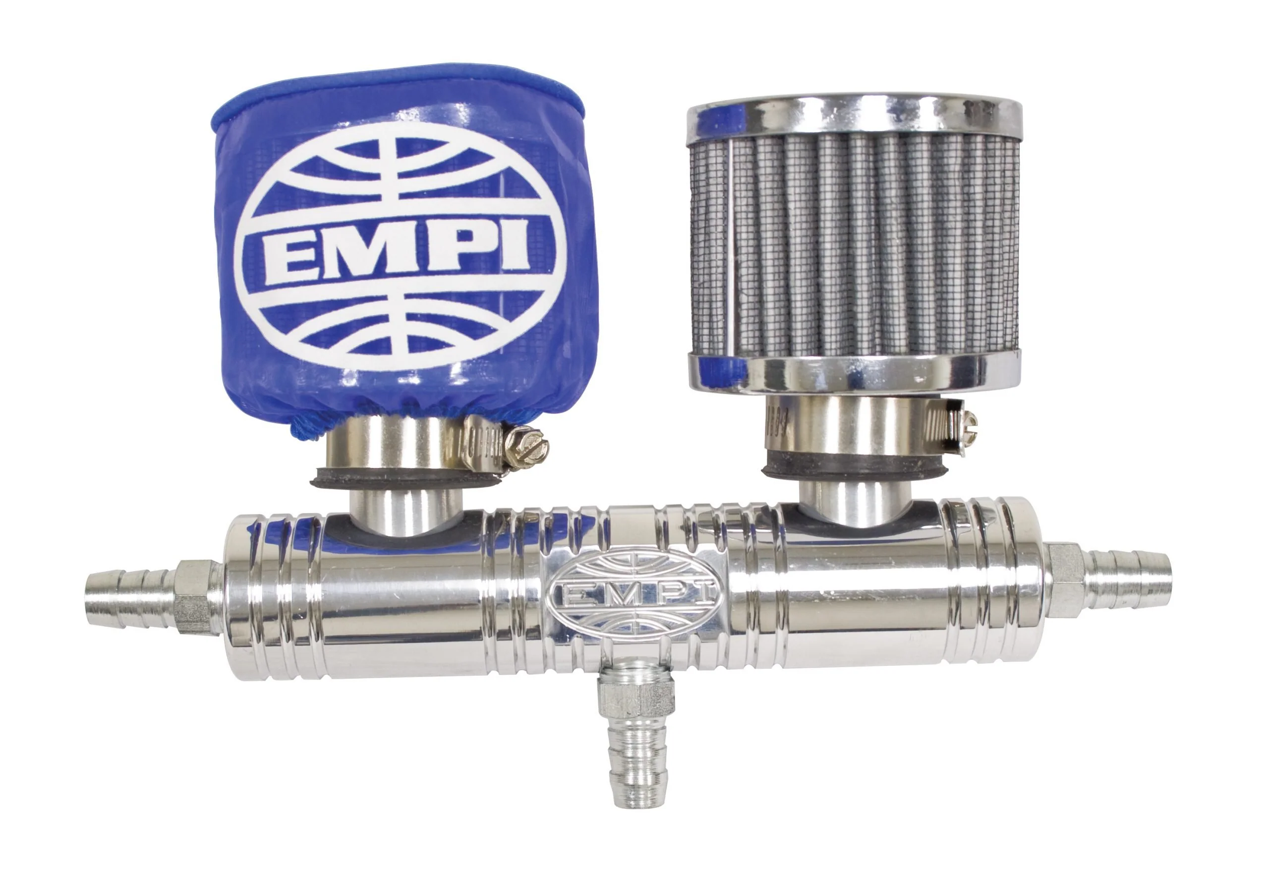 Billet Breather Tube with Blue Filter Covers