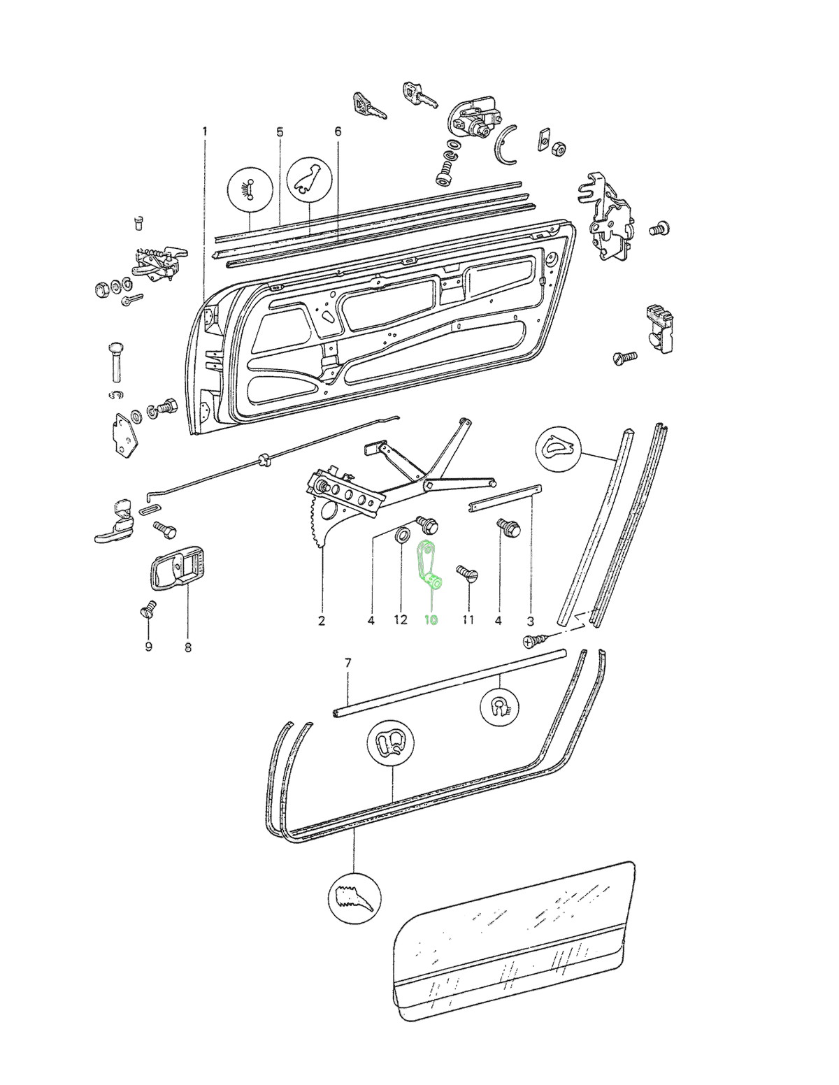 914Rubber Black Window Crank for Early Porsche 914 (1970-72) - Image 2