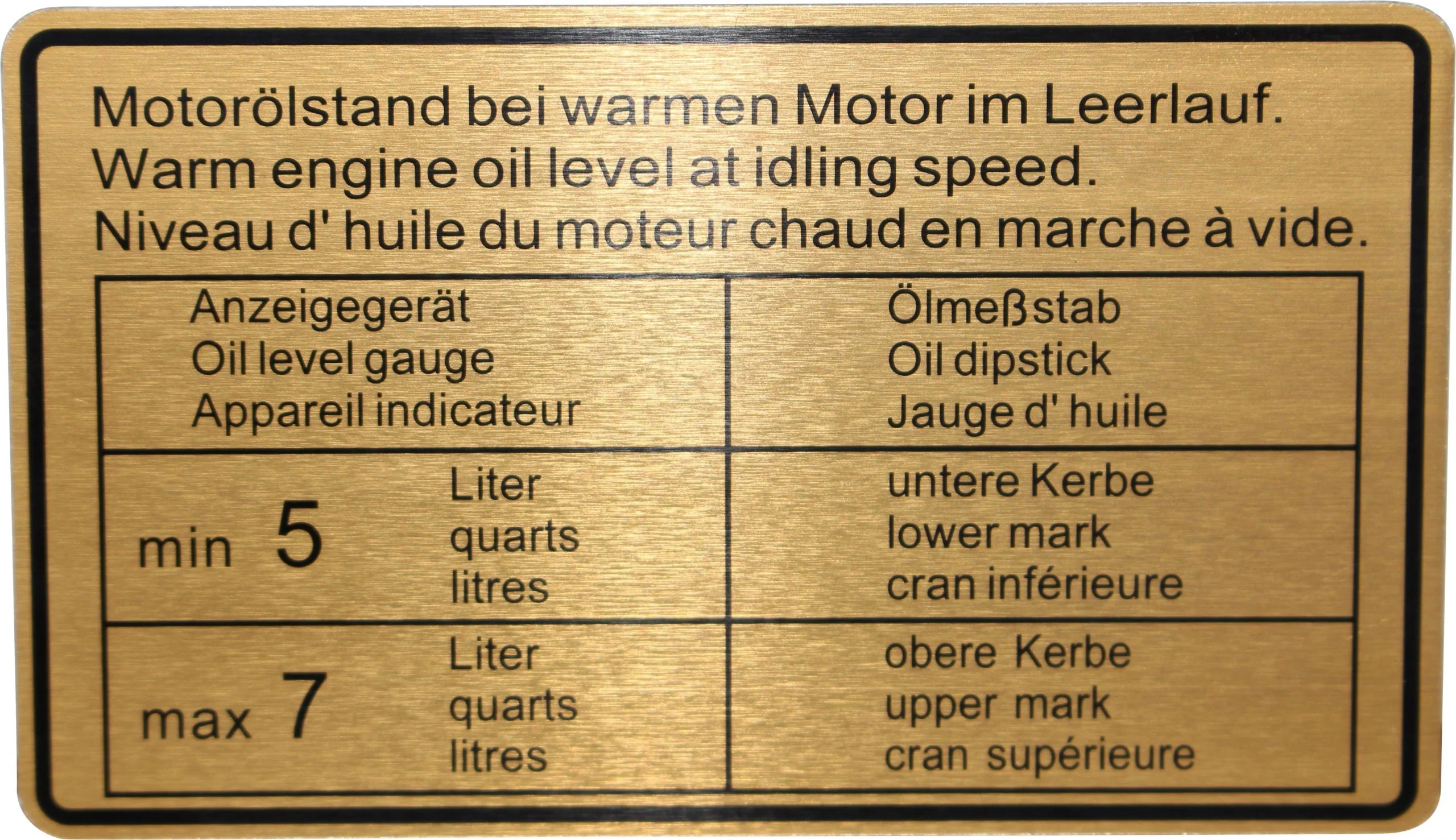 BODY DECAL OIL LEVEL 911