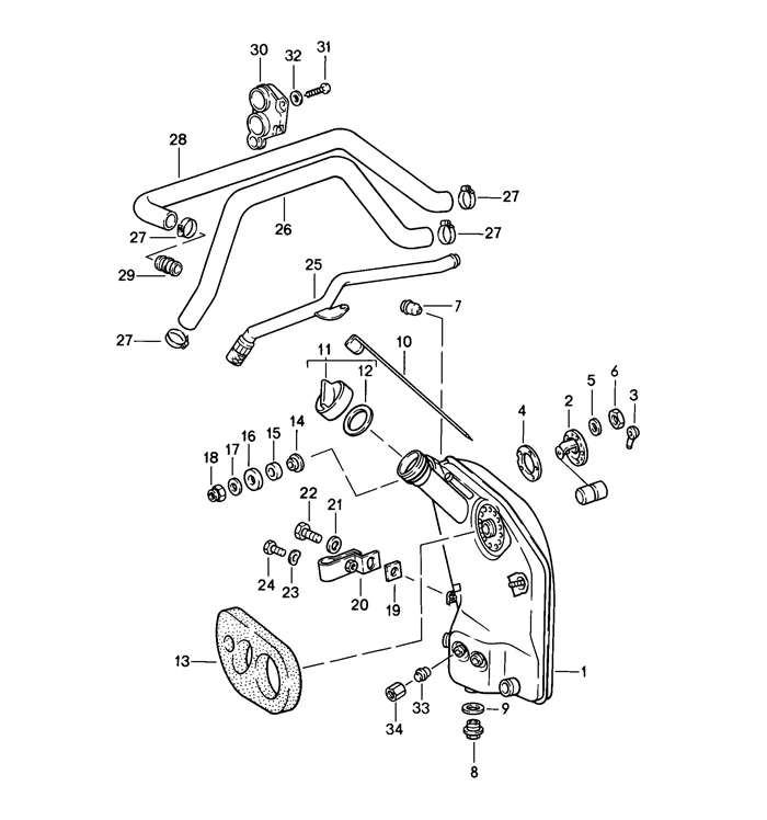 Breather Hose Air Filter Housing to Oil Reservoir for Porsche 911 (1984-89) - Image 2