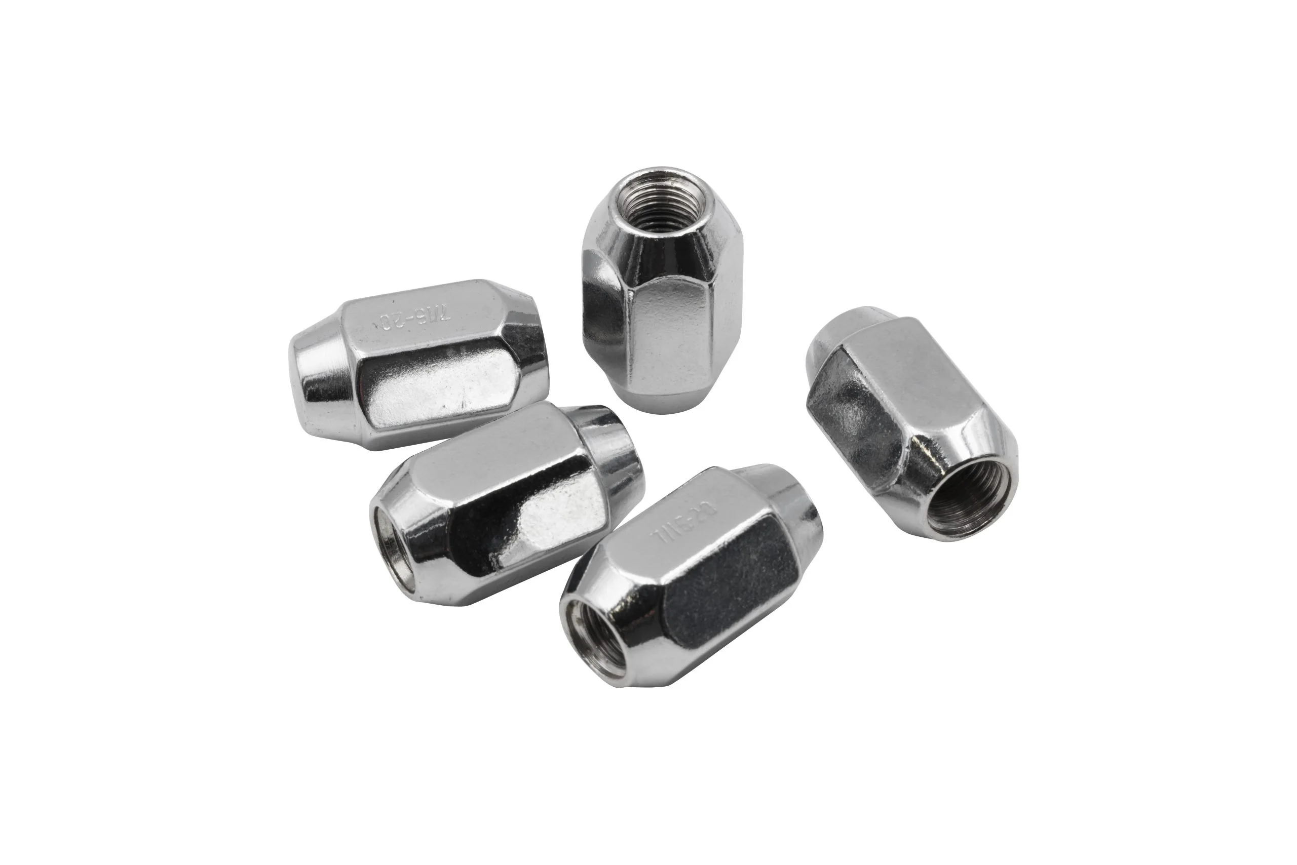 Chrome Lug Nuts, 7/16" x 20, RH, Acorn 60º Style (Set of 5)