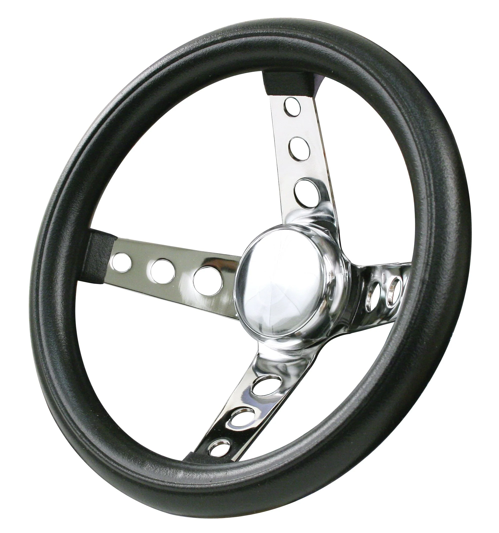 Classic Foam, Chrome, 4 spoke, 11 ½" dia., 3 ¾" dish / 3 ¾"