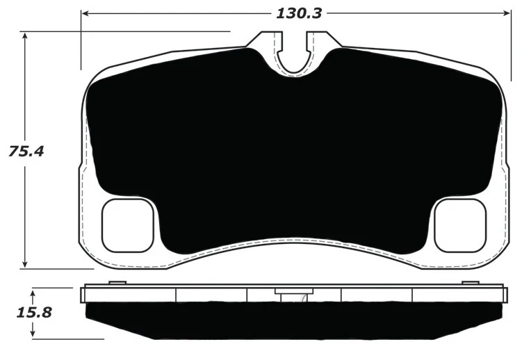 Porterfield R4-S Rear Brake Pads for Porsche 997 Turbo - Image 2