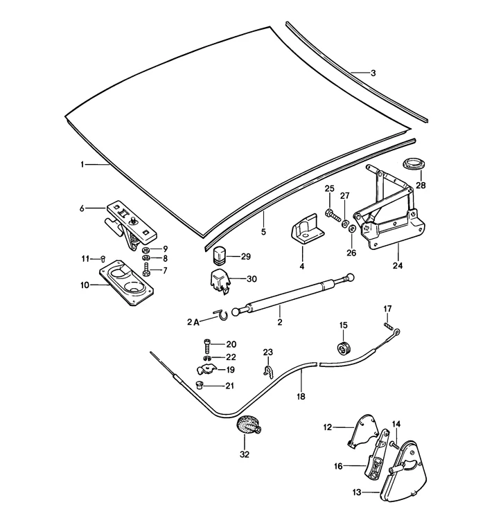 Hood Seal, Rear at Cowl for Porsche 928 (1984-95) - Image 2