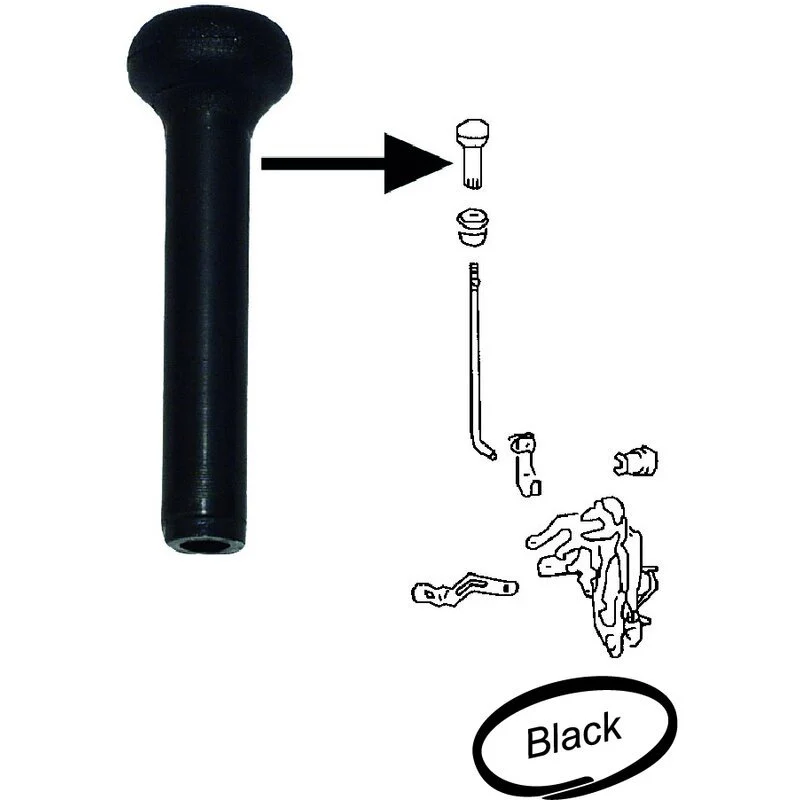 Door Lock Knobs Black OE Style 1974-79 L/R