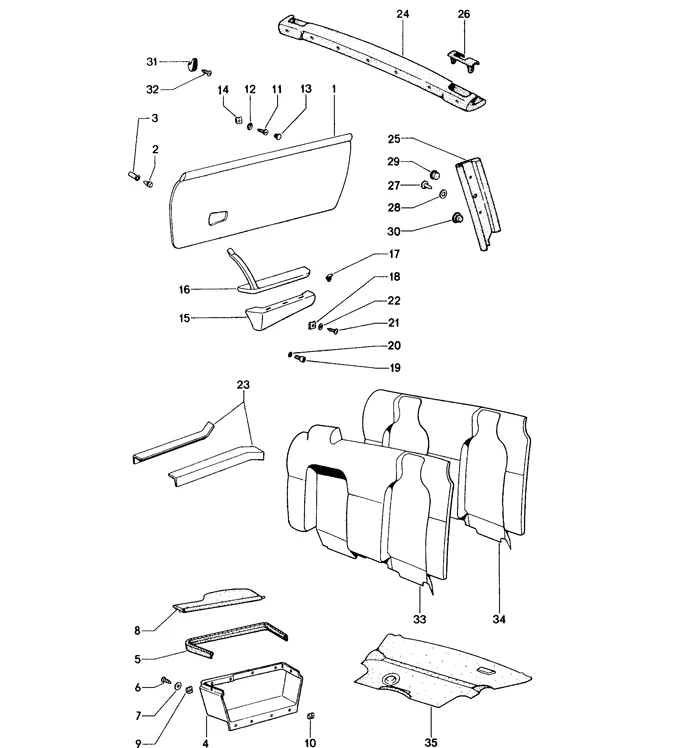 Door Panel Clip Receptor for Porsche 911 (1969-89), 912E (1976) and 914 (1970-76) - Image 2