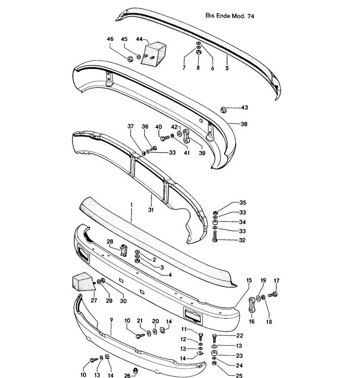Early 914 Bumper Hardware Kit