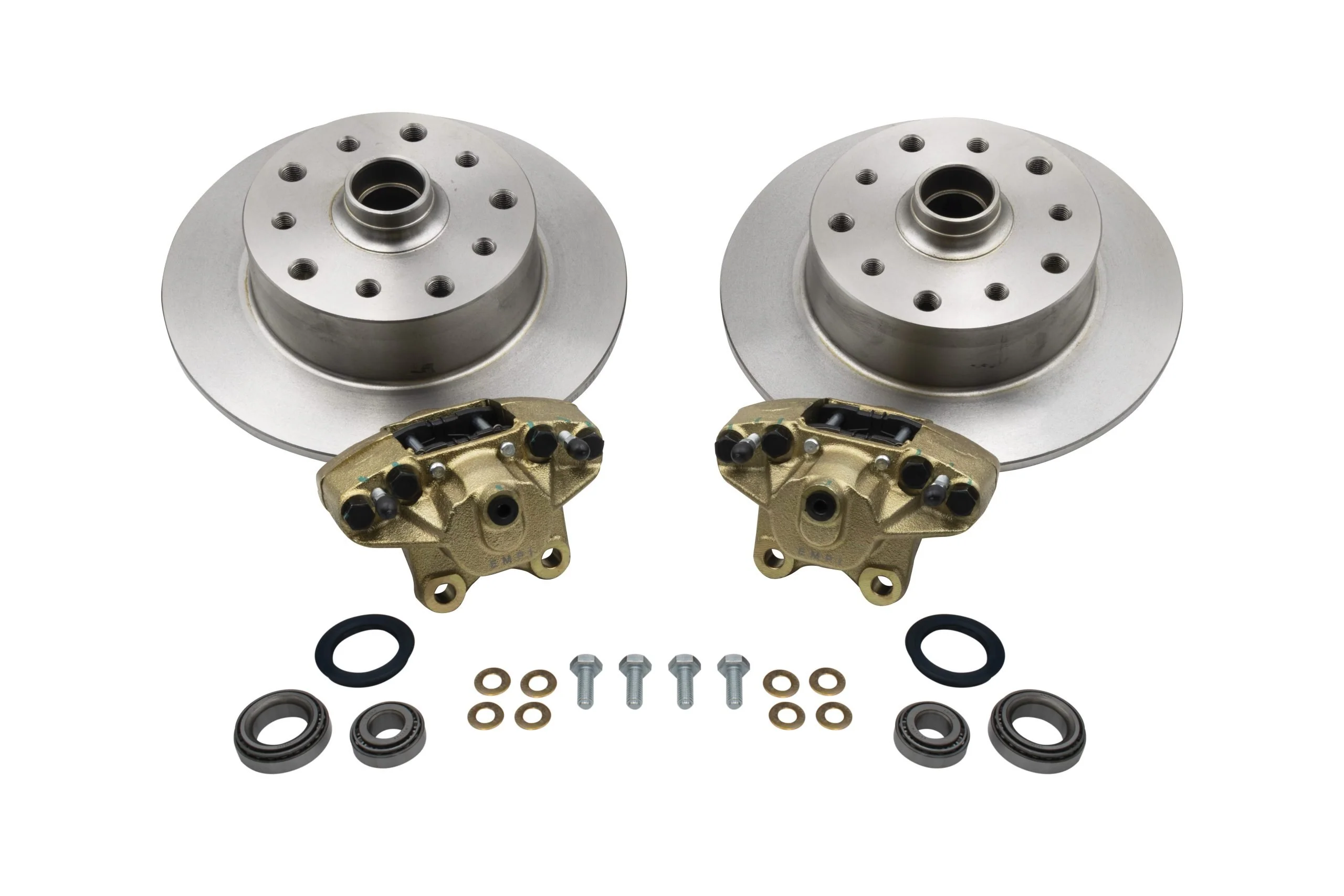EMPI Ball Joint Front Brake Disc Kit 5x130 & 5x4.75 Double Drilled, w/o Spindles for 1966-77 Beetle