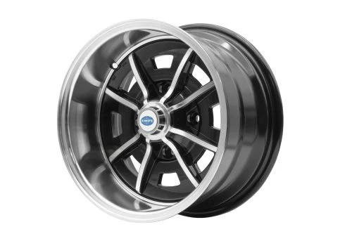 EMPI Sprintstar Wheel, 8 Spoke, 15x8” 4x130, Gloss Black w/ Polished Spokes and Lip