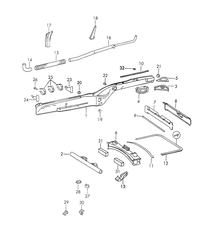 Engine Compartment Seal for Porsche 911 and 912 (1965-89) - Image 2