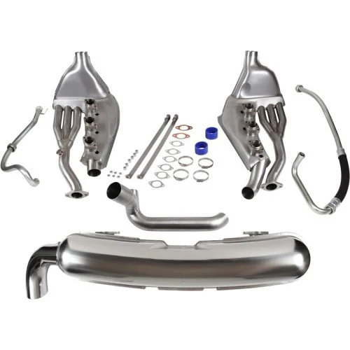 EXHAUST CONVERSION SET, 3.2 OEM STYLE, 41MM OD TUBES, SINGLE OUTLET MUFFLER, STAINLESS STEEL - Image 2