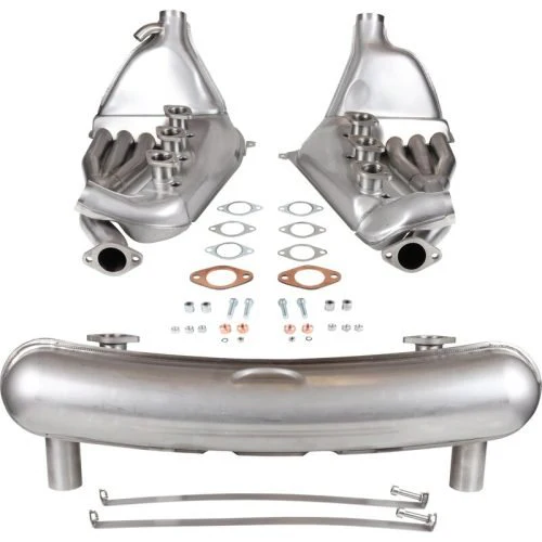 EXHAUST CONVERSION SET, BIG BORE, 2.7/3.0, 41MM OD TUBES, DUAL OUTLET MUFFLER
