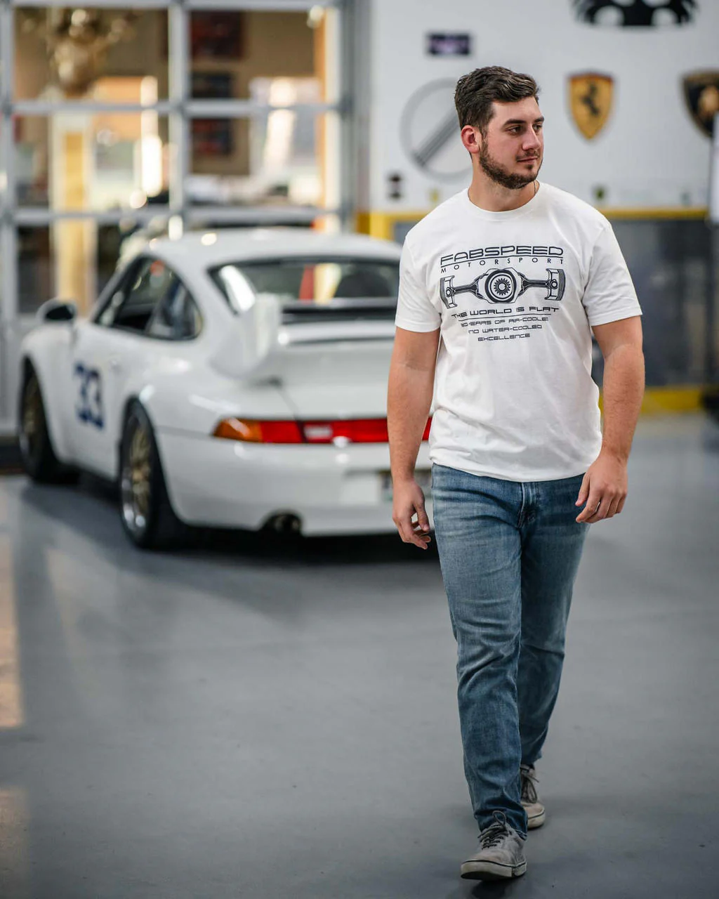 Fabspeed Motorsport The World Is Flat Porsche T-Shirt - Image 3