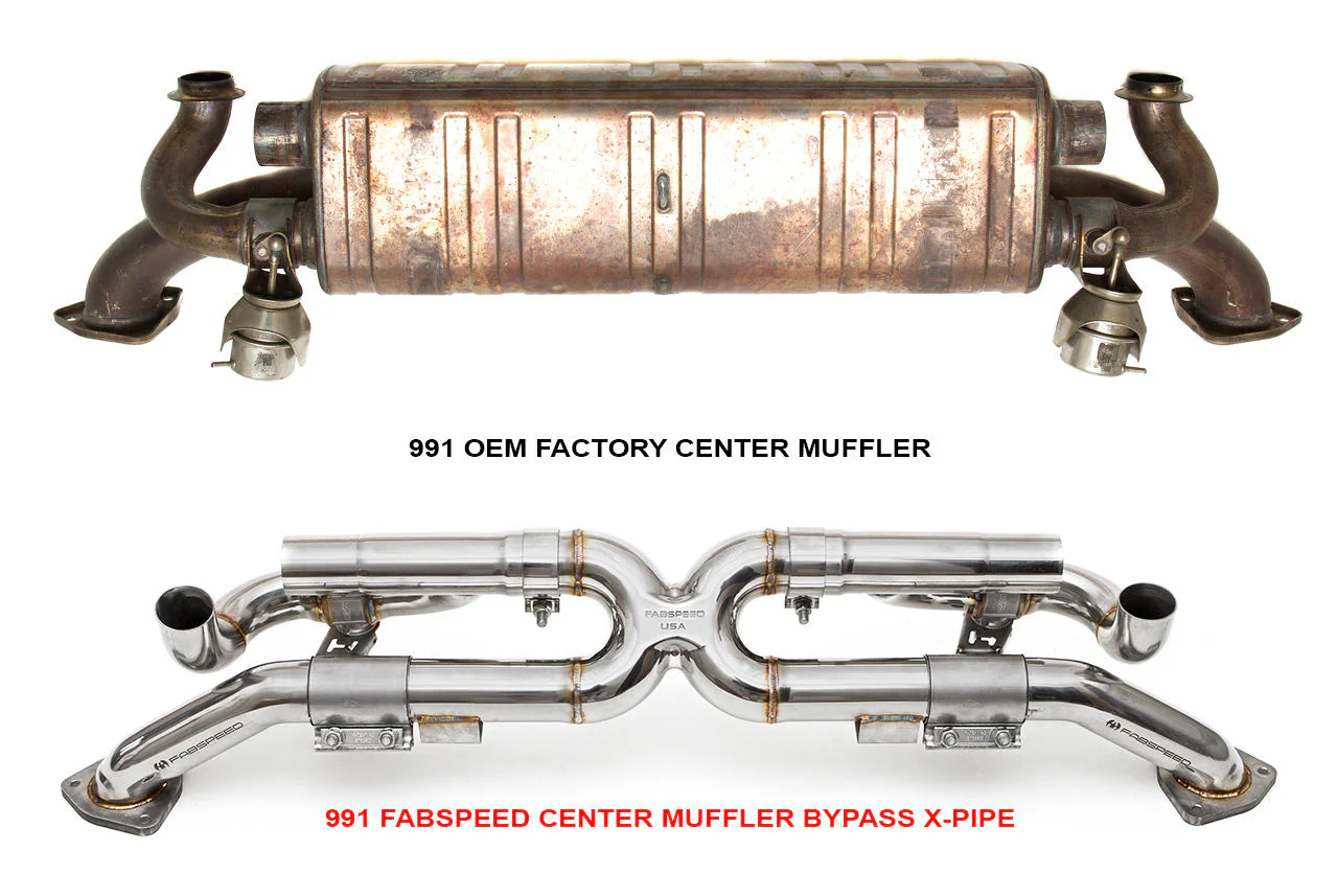 Fabspeed Porsche 991 Carrera Valvetronic Center Muffler Bypass X-Pipe (Valved Exhaust Only) (2012-2016) - Image 3