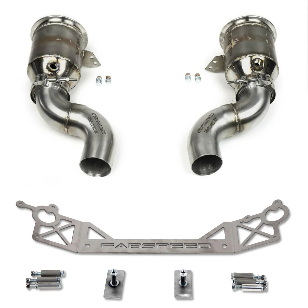 Fabspeed Porsche 992 Carrera Sport Catalytic Converters with GT2RS Style Outlets (2021+)
