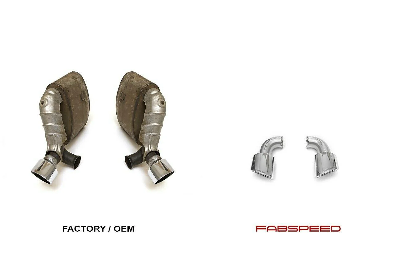 Fabspeed Porsche 993 Twin Turbo Muffler Bypass Pipes with tips (1995-1998) - Image 3
