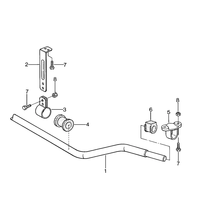 Front Inner Sway Bar Bushing for Porsche 924S (1987-88) and 944 Base (1983-86) - Image 2