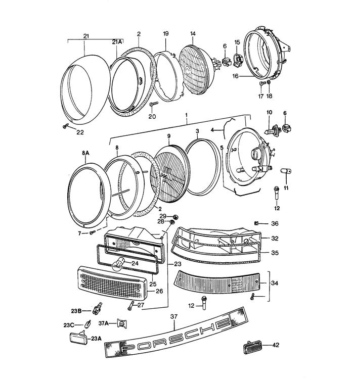 Front US Version Clear Side Marker Lens for Porsche 911 (1974-89) - Image 3