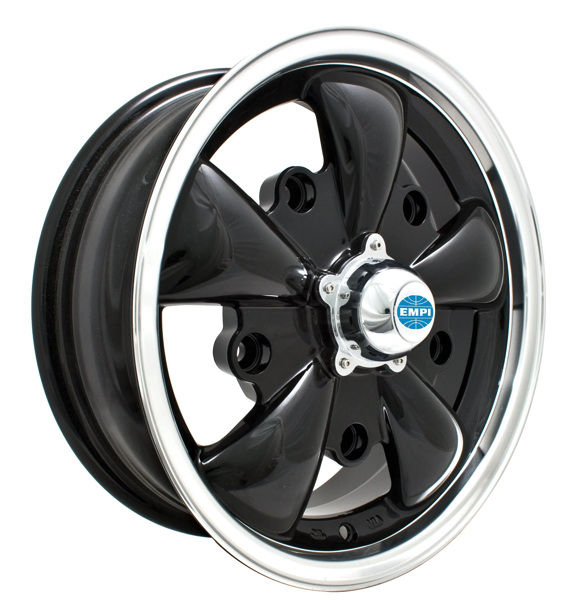 EMPI GT-5 Gloss Black with Polished Lip 15"x5-1/2", 5x205 PCD