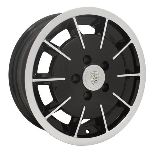 EMPI Gasser - Gloss Black with Polished Lip & Face 15"x5.5", 5x112