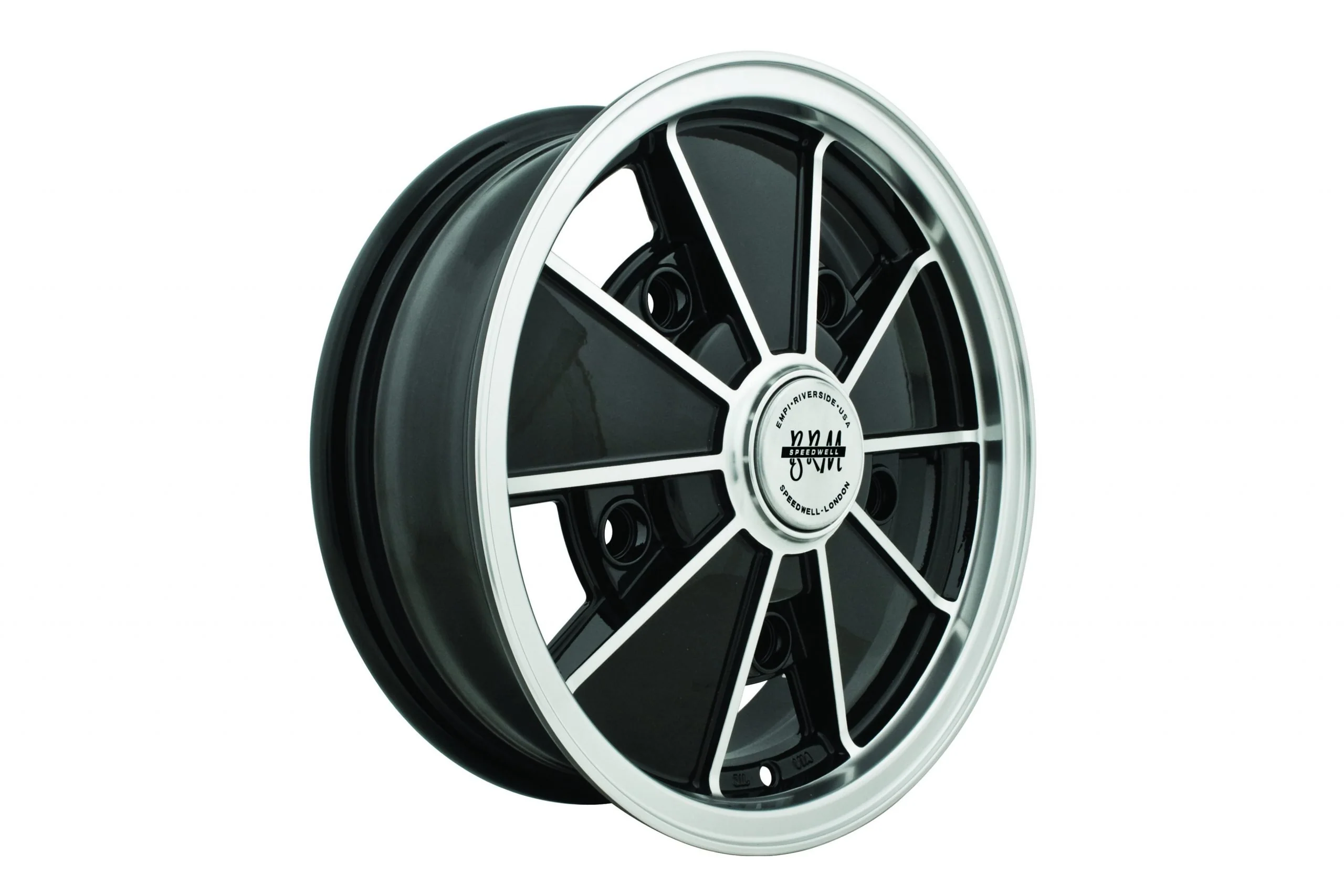 EMPI BRM Gloss Black w/ Polished Lip & Spoke Edges 5x15" in 5x205 Pattern