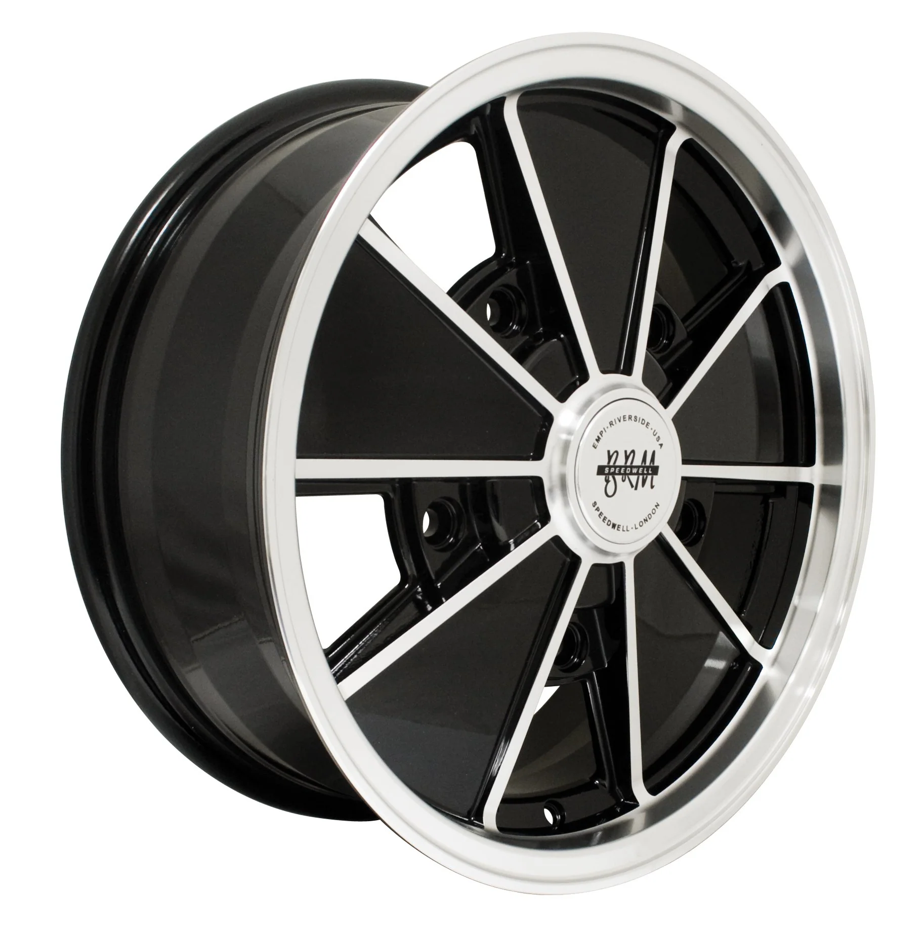EMPI BRM Gloss Black w/ Polished Lip & Spoke Edges 7x17" in 5x205 Pattern