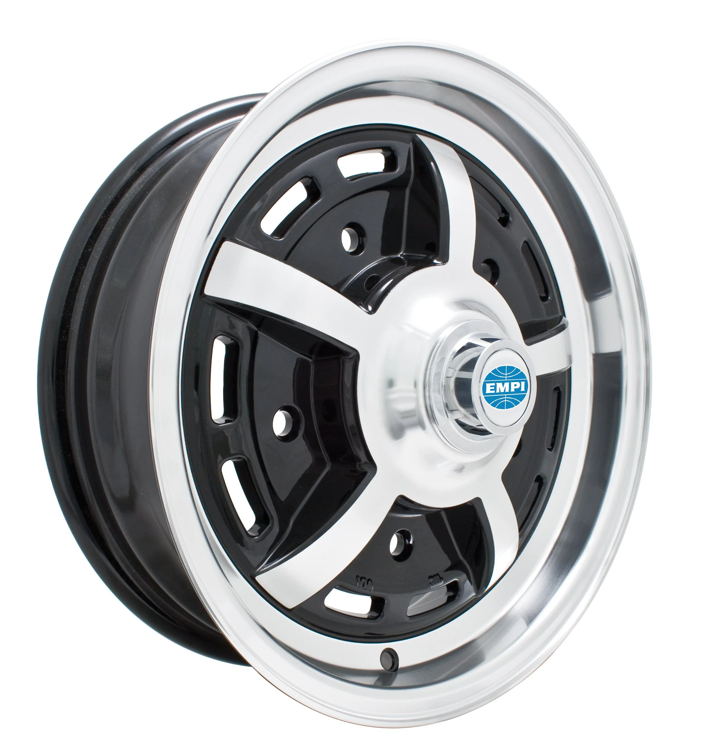 EMPI Gloss Black Sprintstar Wheels, Early Bug/Ghia, Early Bus, Late bug/Ghia and 356