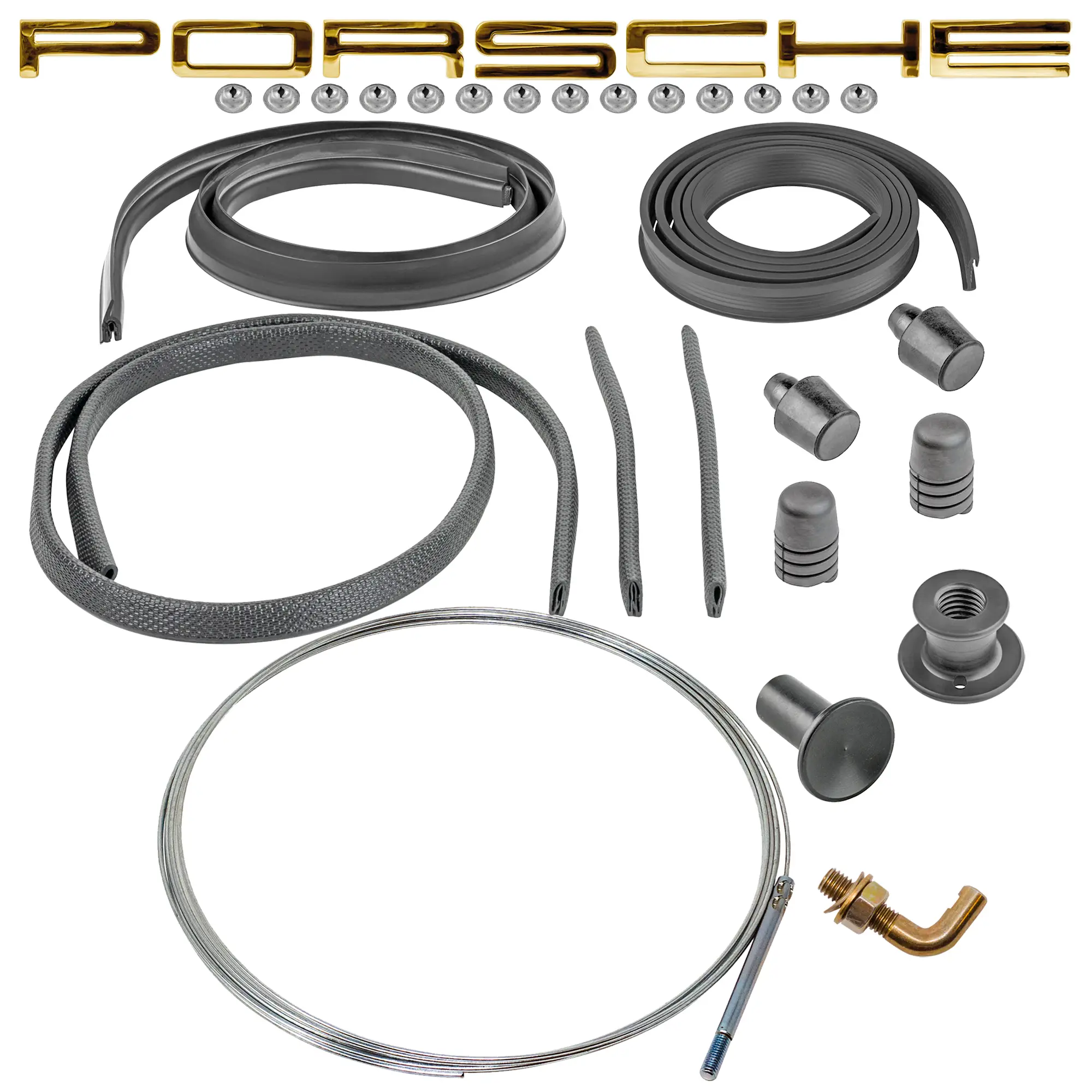 914Rubber Gold Engine Deck Lid Kit for Porsche 914 (1970-76)