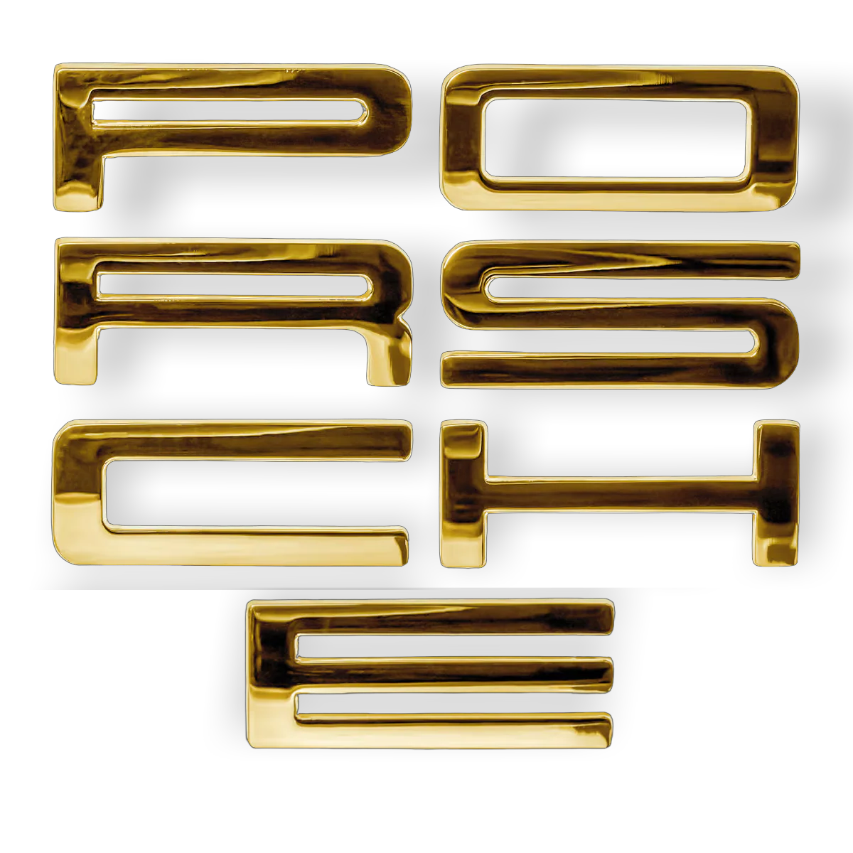 914Rubber Gold "PORSCHE" Deck Lid Letter Set with Hardware for Porsche 914 (70-71) - Image 2