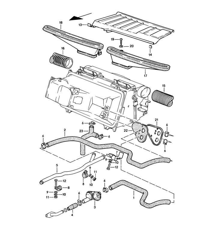 Heater Hose, Heater Control Valve to Heater Core for Porsche 928 (1978-95) - Image 2