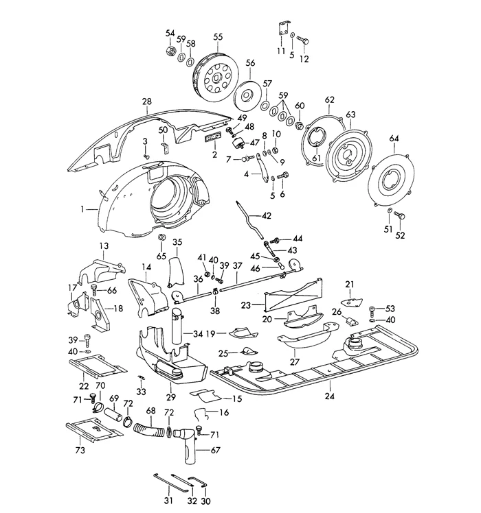Hot Air Hose Heat Exchanger to Air Filter Housing; 35 x 780mm for Porsche 911 (1965-71) - Image 2