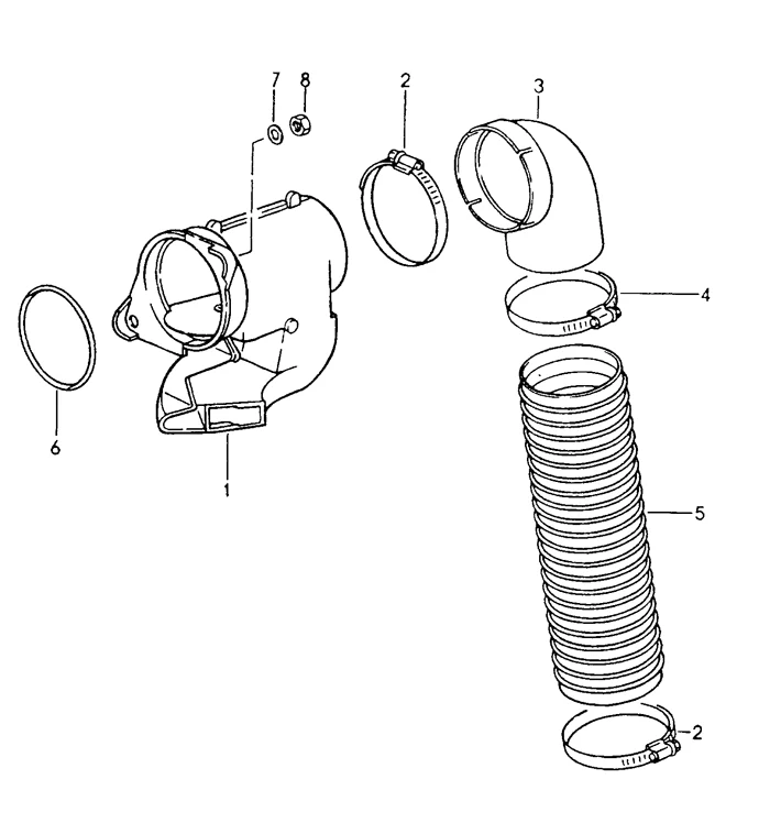 Hot Air Hose - Heat Exchanger to Heater Control Box for Porsche 911 (1989-94) - Image 2