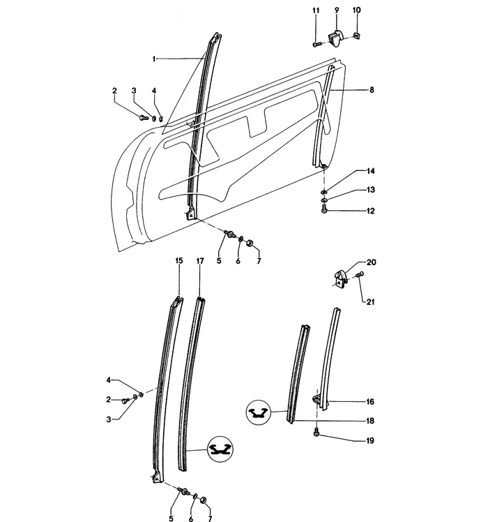Left Door Window Track Rubber Stop for Porsche 914 (1970-76) - Image 2