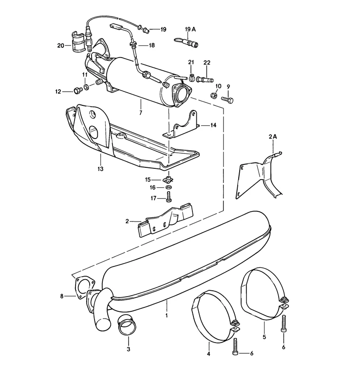 Left Muffler Strap and Bolt for Porsche 911 (1984-89) - Image 2