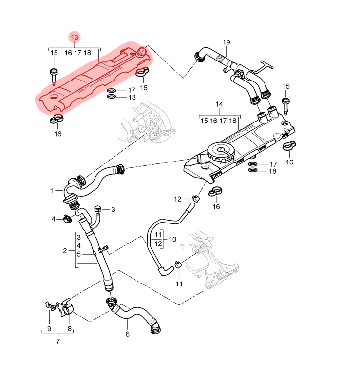 Left Oil-Air Separator for Cayenne (2009-10) 4.8L V8 - Image 2