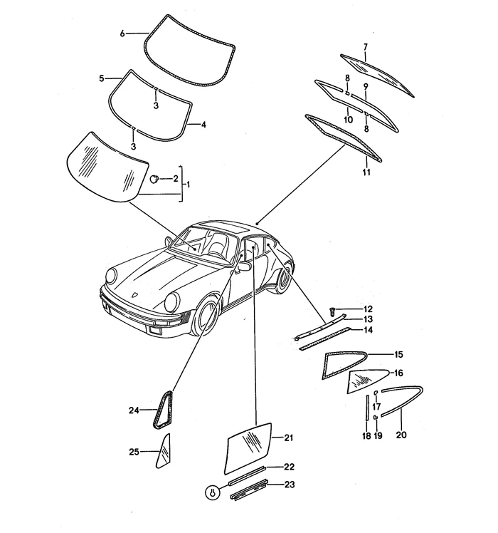 Left Quarter Glass Seal for Porsche 911 (1978-87) - Image 2