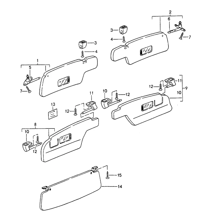 Left Sun Visor Bracket for Porsche 911 (1965-1998) - Image 2
