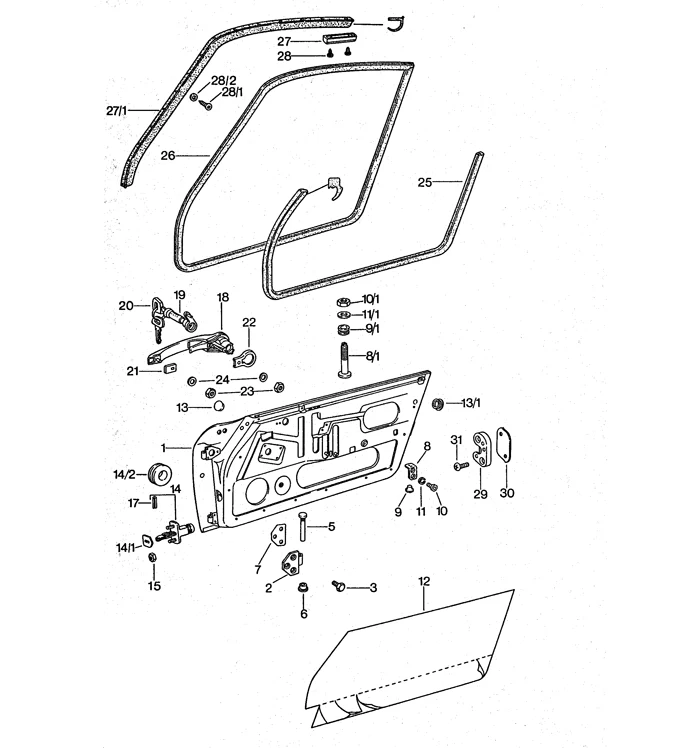 Left Upper Door Seal for Porsche 911 (1965-79) - Image 2