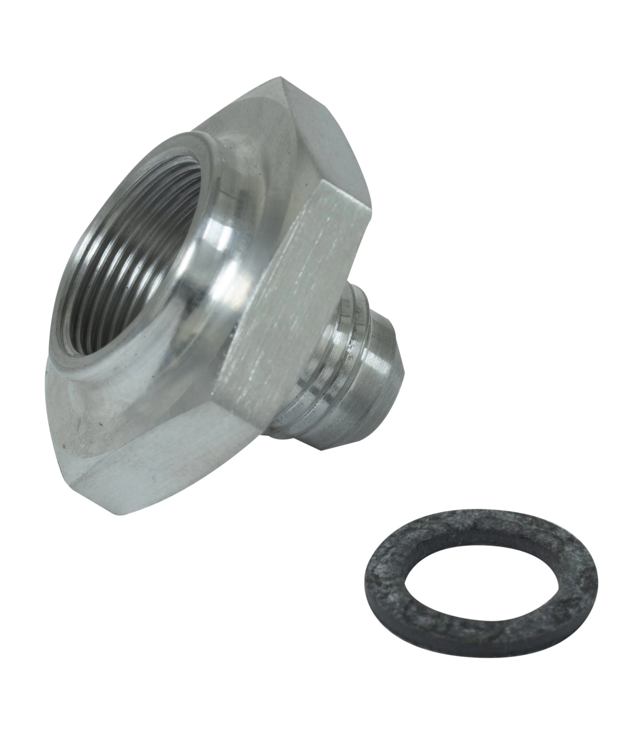 Low Profile Fuel Tank AN 6 Adapter - Silver